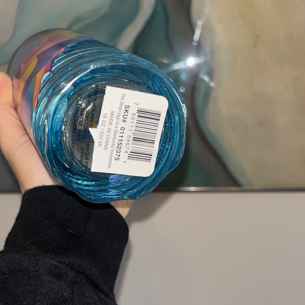 NWT 2024 Starbucks Summer Gradient Glass Swirl Petal Blue! 18 oz. 💙 - Picture 4 of 6